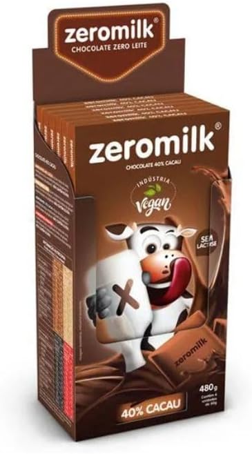 Chocolate Sem Lactose Vegano 40% Cacau Zeromilk