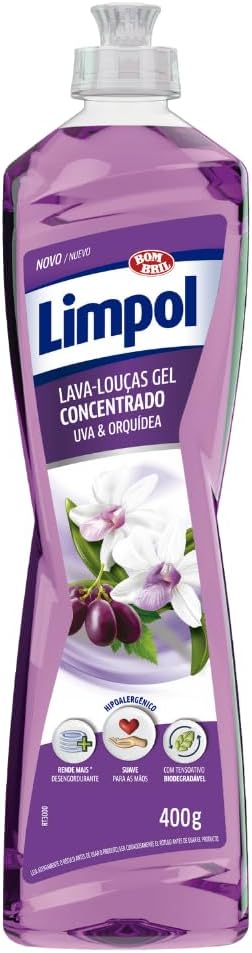 Detergente Gel Concentrado para Louças Limpol, Uva e Orquídea