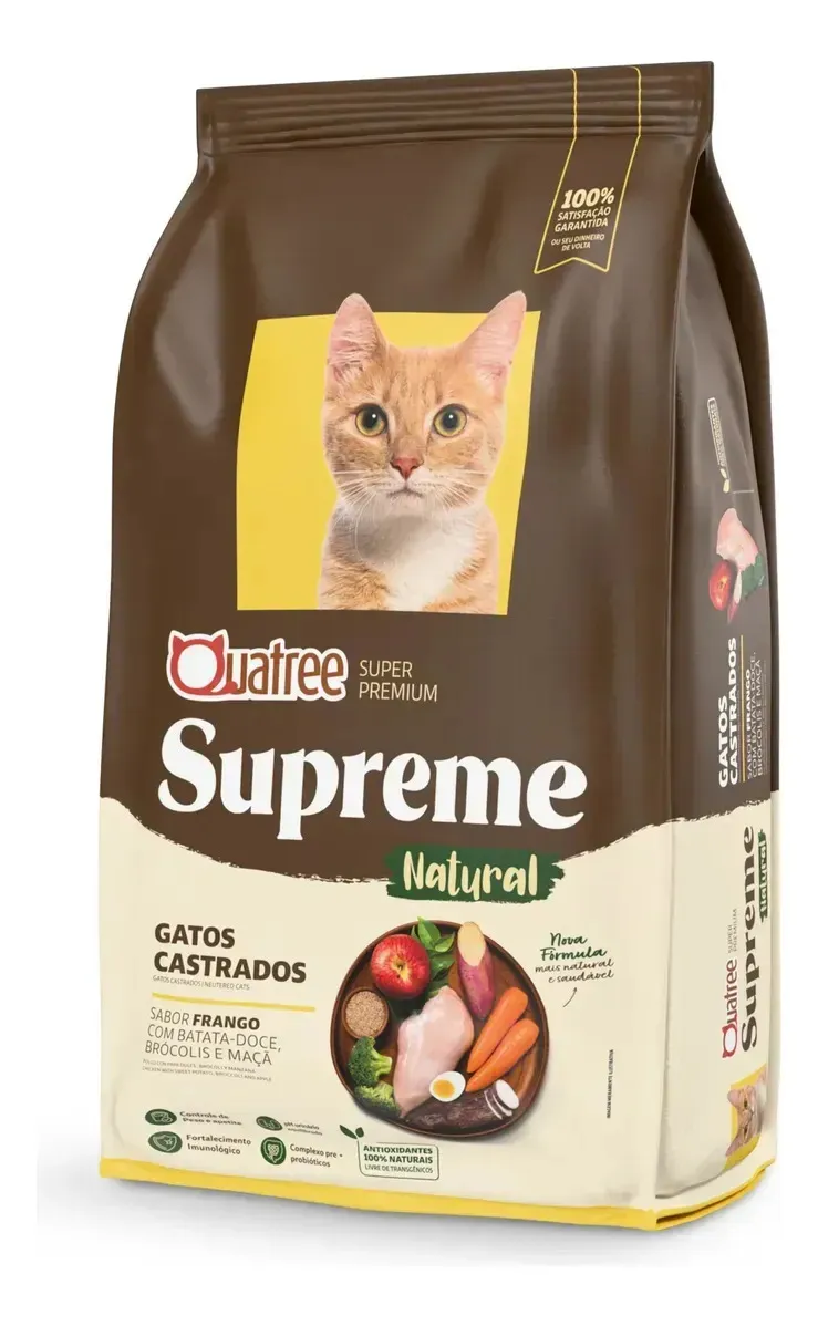 Quatree Ração Gatos Castrados Supreme Frango 3kg