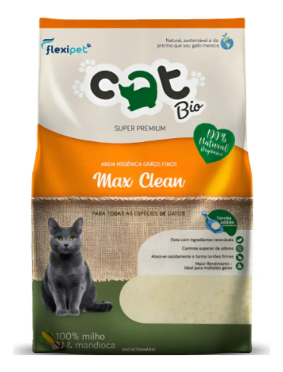 Areia Cat bio - Max Clean - Grãos Finos 4kg
